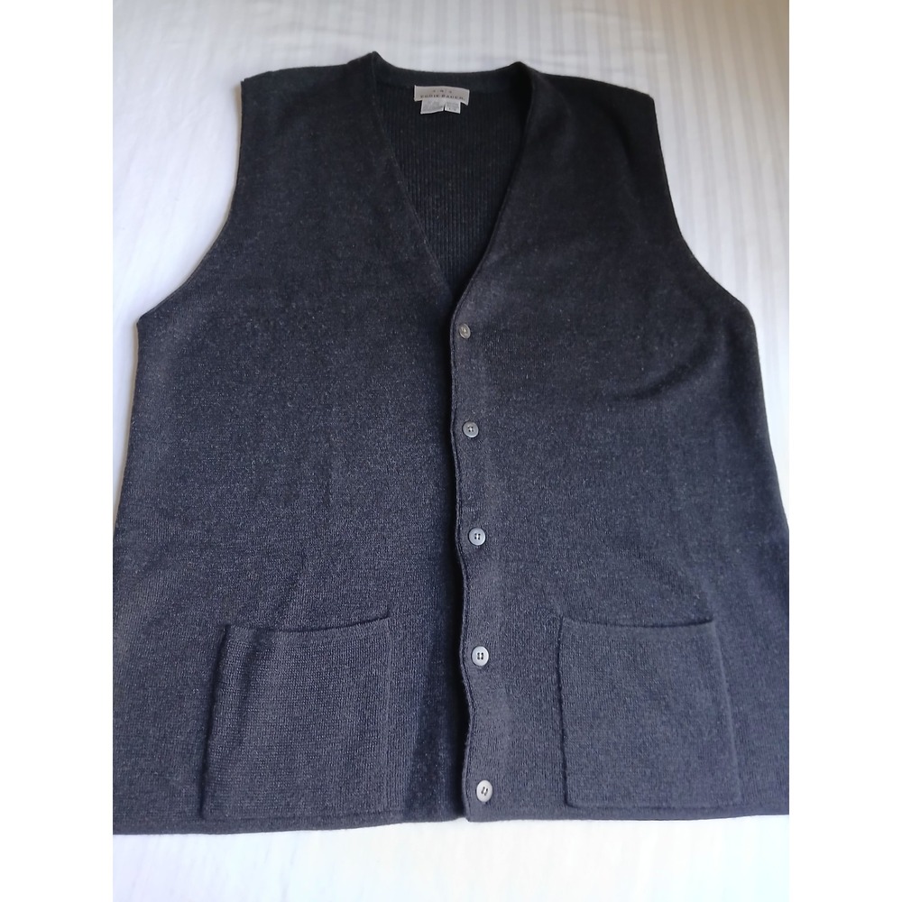 Vintage Eddie Bauer Sweater Large Mens Cardigan Vest Wool Grandpa Preppy 90s